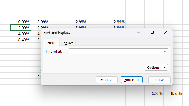 Find and Replace Excel guide step 1