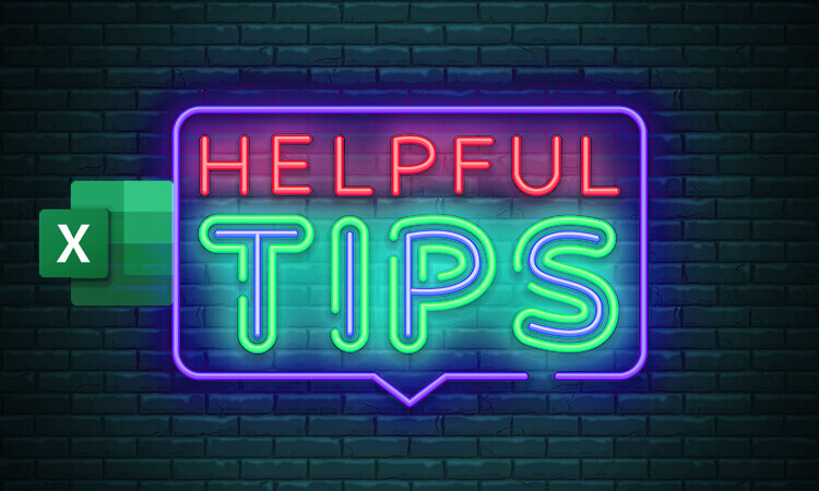 Helpful Tips neon sign with excel logo