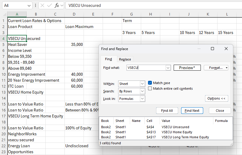 Find and Replace Excel guide step 3