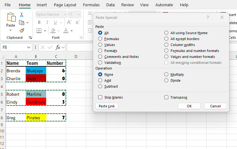 paste special excel guide: step 2