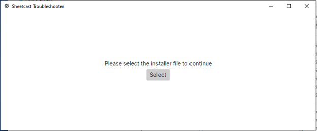 "Select installer" dialog